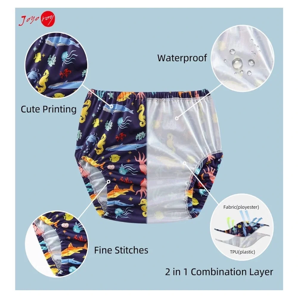 Colorful Kids Waterproof Training Pants Set of 6 Size 5T
